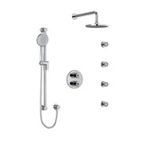 Riobel GS KIT446GS Type T/P (thermostatic/pressure balance) double coaxial system with hand shower rail, 4 body jets and shower