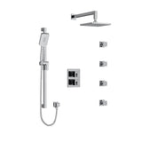 Riobel Kubik Shower System with Hand Shower Rail, 4 Body Jets and Shower Head KIT446US