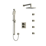 Riobel Kubik Shower System with Hand Shower Rail, 4 Body Jets and Shower Head KIT446US
