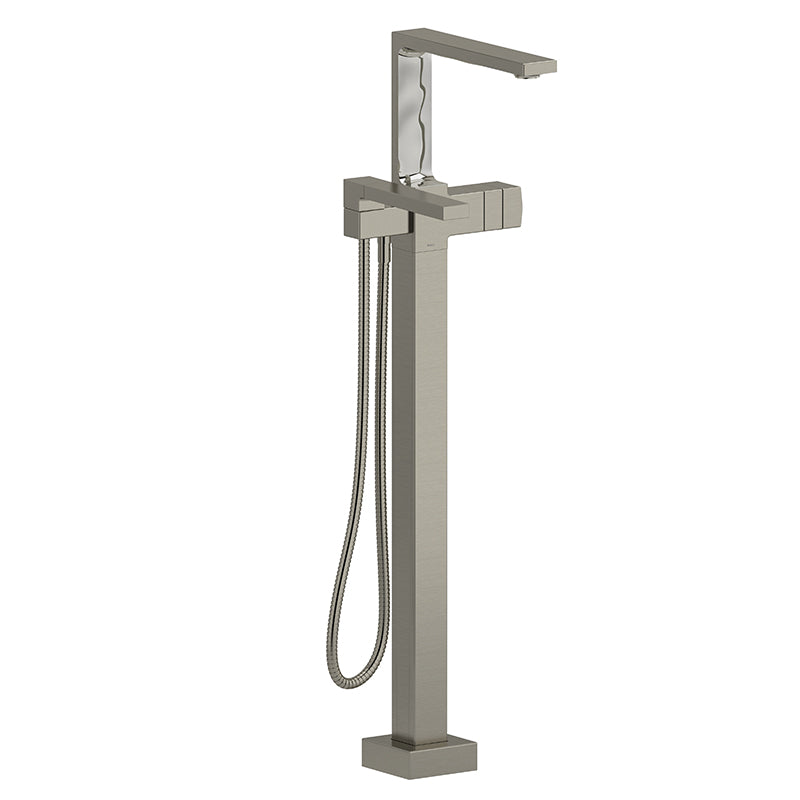 Riobel Reflet TRF39 2-way Type T (thermostatic) coaxial floor-mount tub filler with hand shower trim (Without Rough-in)