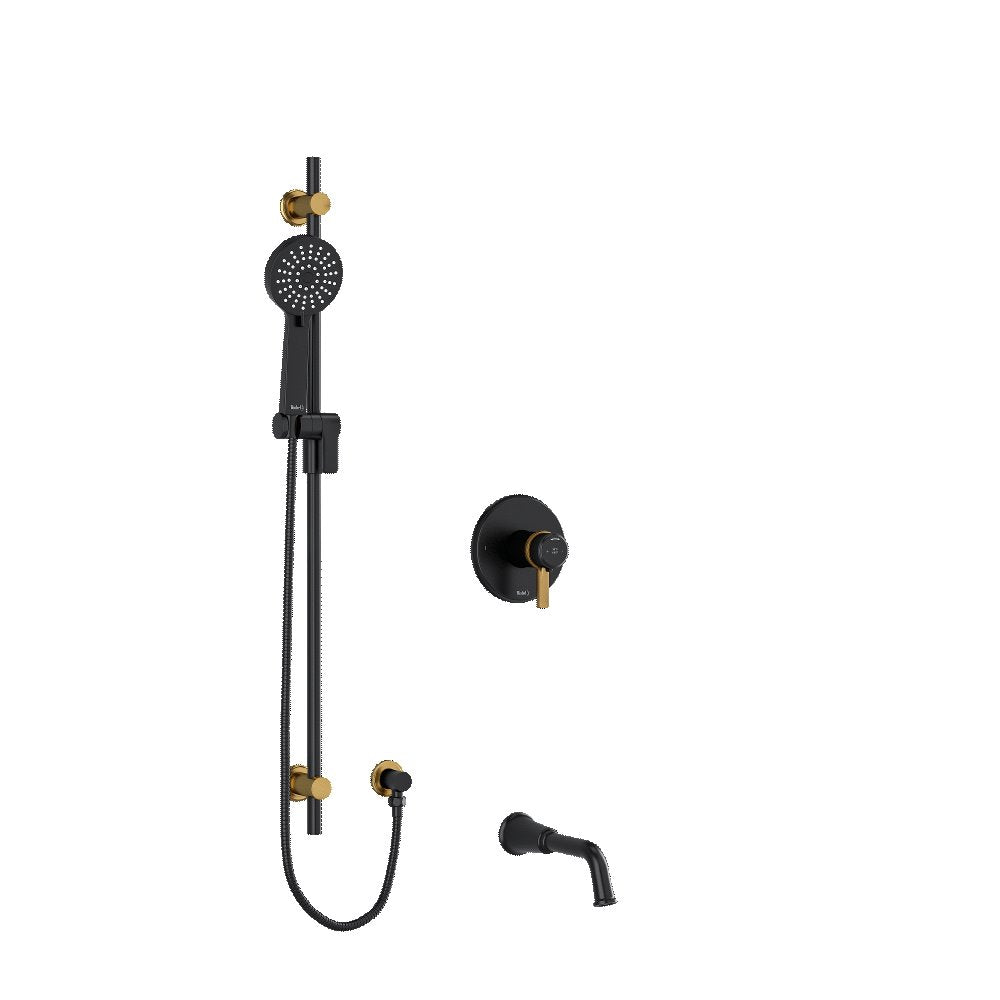 Riobel Momenti 2-Way System 1244 with Spout, Hand Shower Rail and J Shaped Handles
