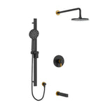 Riobel Paradox TKIT1345PXTM Type TP thermostaticpressure balance 0.5 coaxial 3-way system with hand shower rail shower head