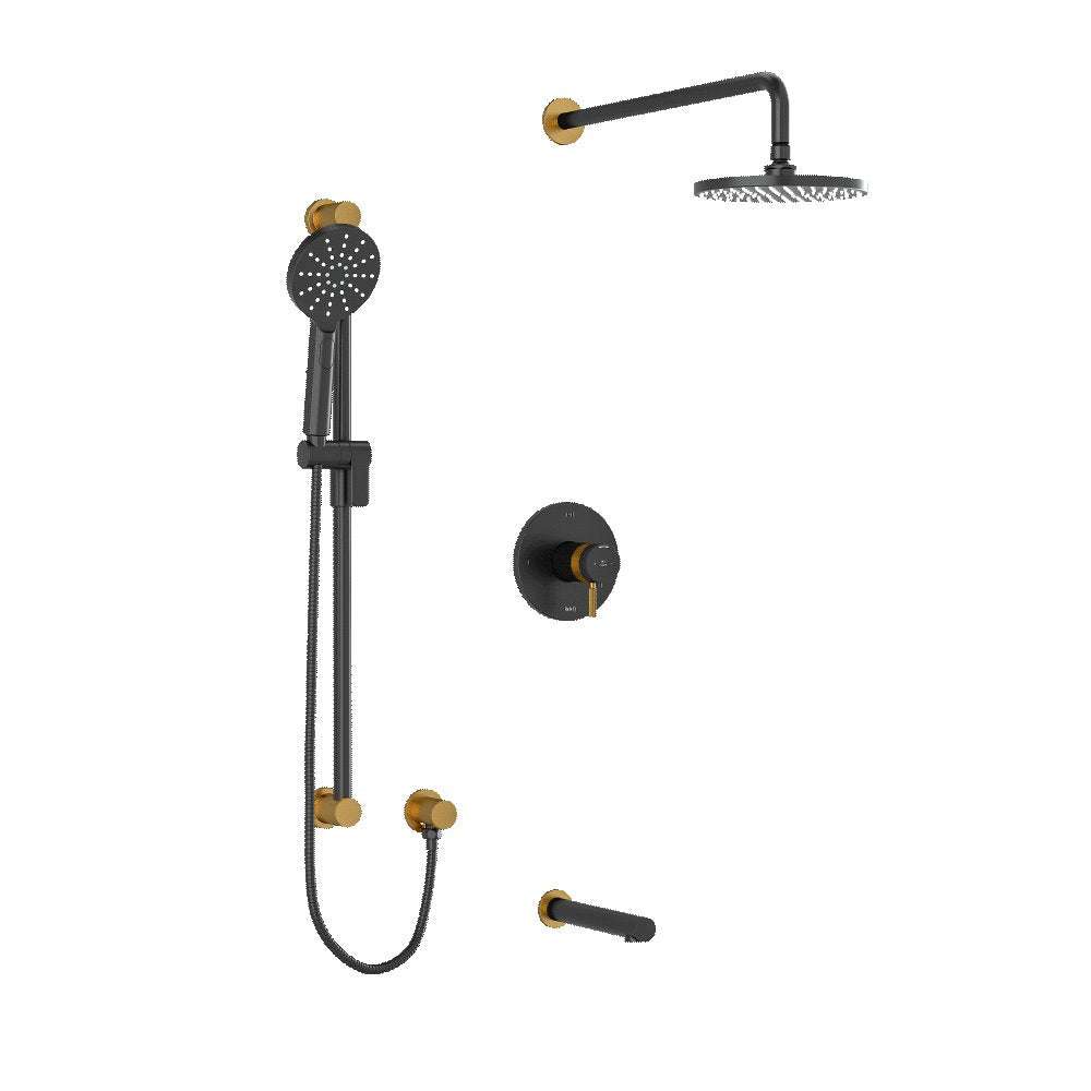 Riobel Riu 3-Way Shower System Trim with Hand Shower Rail, Shower Head and Spout TKIT1345RUTMKN