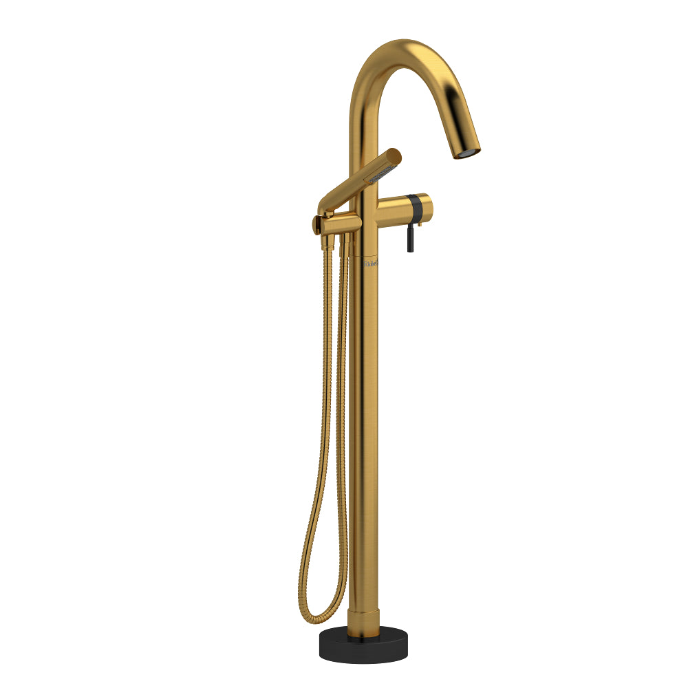 Riobel Riu TRU39 2-way Type T thermostatic coaxial floor-mount tub filler with hand shower (Without Rough-in)