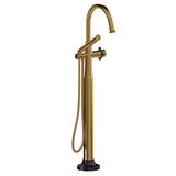 Riobel Momenti TMMRD39X 2-way Type T (thermostatic) coaxial floor-mount tub filler with hand shower (Without Rough-in)