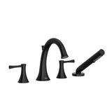Riobel Edge ED12L 4-piece deck-mount tub filler with hand shower