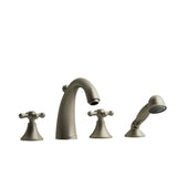 Riobel FI12 4-piece deck-mount tub filler with hand shower