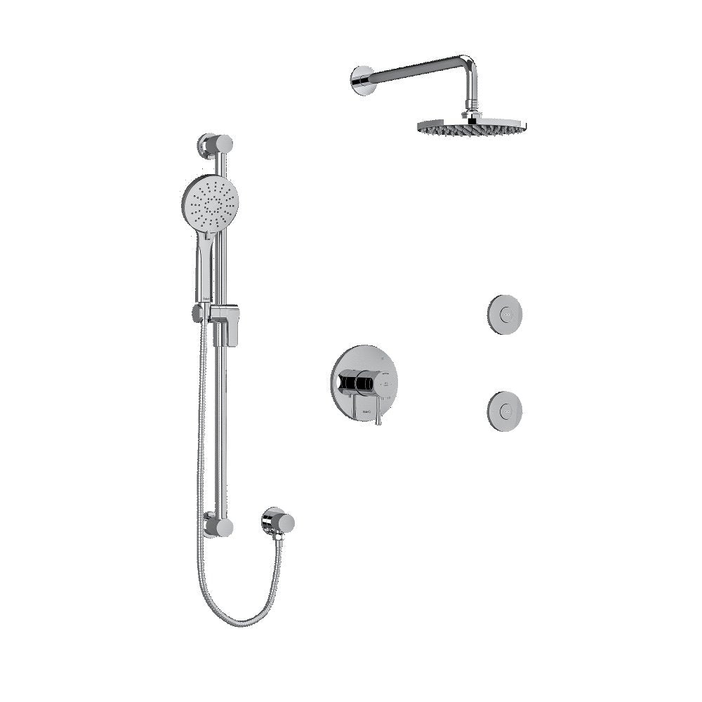 Riobel Edge KIT3545EDTM Type TP thermostaticpressure balance 0.5 coaxial 3-way system with hand shower rail shower head and spou - standard