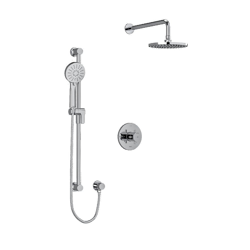 Riobel Edge 2-Way Shower System Trim with Hand Shower and Shower Head TKIT323EDTM