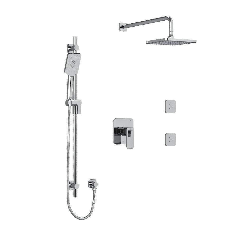Riobel Equinox Type TP thermostaticpressure balance 0.5 coaxial 3-way system with hand shower rail shower head and spo