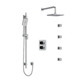 Riobel Equinox Type TP thermostaticpressure balance double coaxial system with hand shower rail 4 body jets and shower