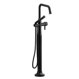 Riobel Momenti TMMSQ39J 2-way Type T (thermostatic) coaxial floor-mount tub filler with hand shower (Without Rough-in)