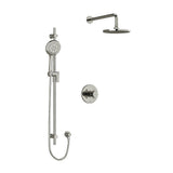 Riobel Pallace KIT323PATM Type TP thermostaticpressure balance 0.5 coaxial 2-way system with hand shower and shower head - Cross Handle