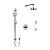 Riobel Pallace KIT3545PATM Type TP thermostaticpressure balance 0.5 coaxial 3-way system with hand shower rail shower head and s - Cross Handle