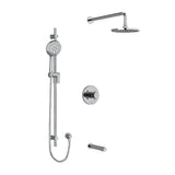 Riobel Pallace KIT1345PATM Type TP thermostaticpressure balance 0.5 coaxial 3-way system with hand shower rail shower head and s - Cross Handle
