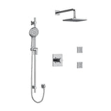 Riobel Pallace KIT3545PATQ Type TP thermostaticpressure balance 0.5 coaxial 3-way system with hand shower rail shower head and s - Cross Handle