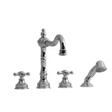 Riobel RT12 4-piece deck-mount tub filler with hand shower