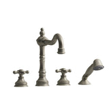 Riobel RT12 4-piece deck-mount tub filler with hand shower
