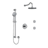 Riobel KIT3545RT Type TP thermostaticpressure balance 0.5 coaxial 3-way system with hand shower rail shower head and spout - Cross Handle