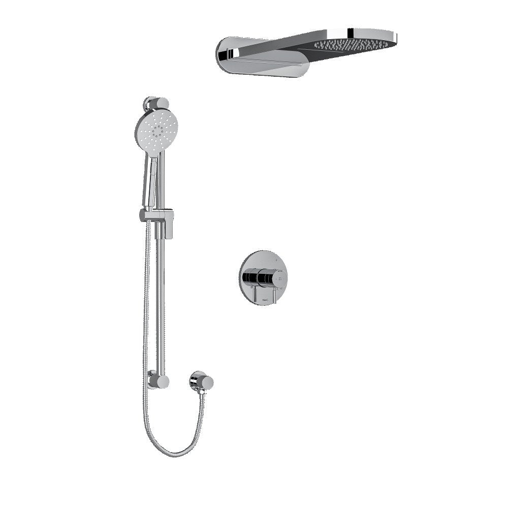 Riobel Riu KIT2745RUTM Type TP thermostaticpressure balance 0.5 coaxial 3-way system with hand shower rail and rain and cascade