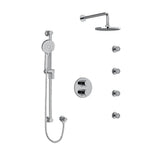 Riobel Sylla KIT446SYTM Type TP thermostaticpressure balance double coaxial system with hand shower rail 4 body jets and shower