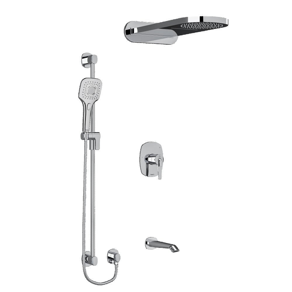 Riobel Venty KIT2745VY Type TP thermostaticpressure balance 0.5 coaxial 3-way system with hand shower rail and rain and cascade