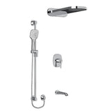 Riobel Venty KIT2745VY Type TP thermostaticpressure balance 0.5 coaxial 3-way system with hand shower rail and rain and cascade