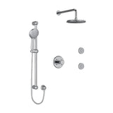 Riobel Georgian KIT3545GN Type TP thermostaticpressure balance 0.5 coaxial 3-way system with hand shower rail shower head and sp - Cross Handle