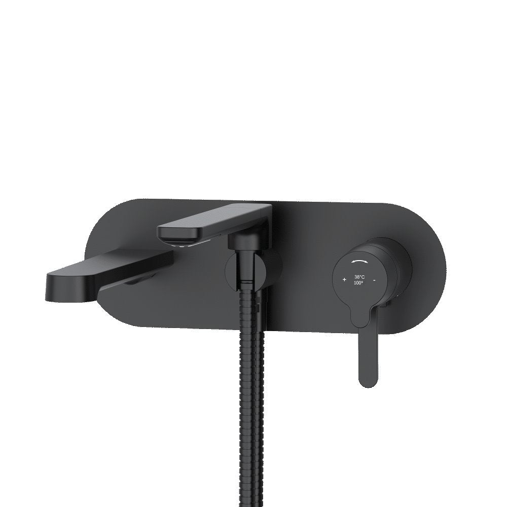 Riobel Nibi TNB21 Wall-Mount Type T/P Thermo/Pressure Balance Coaxial Tub Filler Trim With Handshower (Without Rough-in)