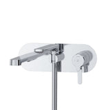 Riobel Nibi TNB21 Wall-Mount Type T/P Thermo/Pressure Balance Coaxial Tub Filler Trim With Handshower (Without Rough-in)