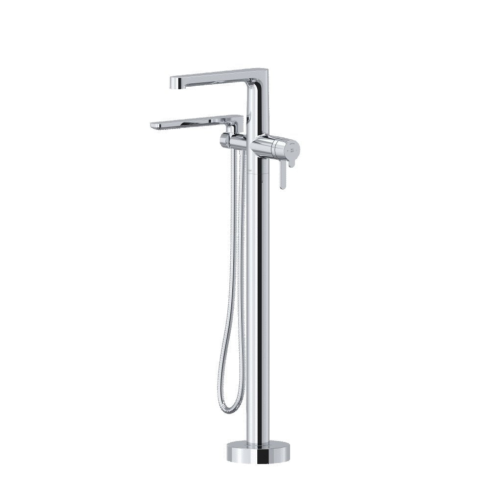 Riobel Nibi TNB39 2-Way Type T Thermostatic Coaxial Floor-Mount Tub Filler With Handshower Trim (Without Rough-in)