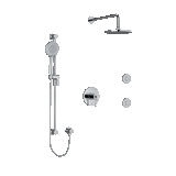 Riobel GS KIT3545GS Type T/P (thermostatic/pressure balance) ½" coaxial 3-way system, hand shower rail, elbow supply, shower hea