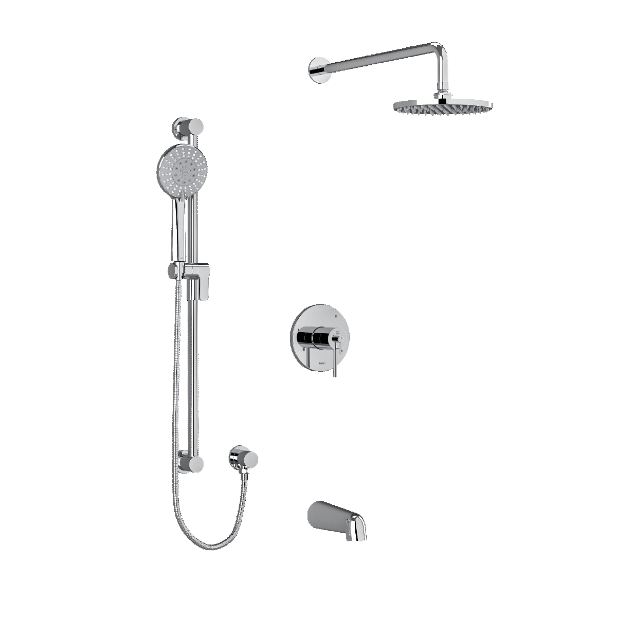 Riobel GS 3-Way Shower System Trim with Hand Shower Rail, Shower Head and Spout TKITIT1345GS